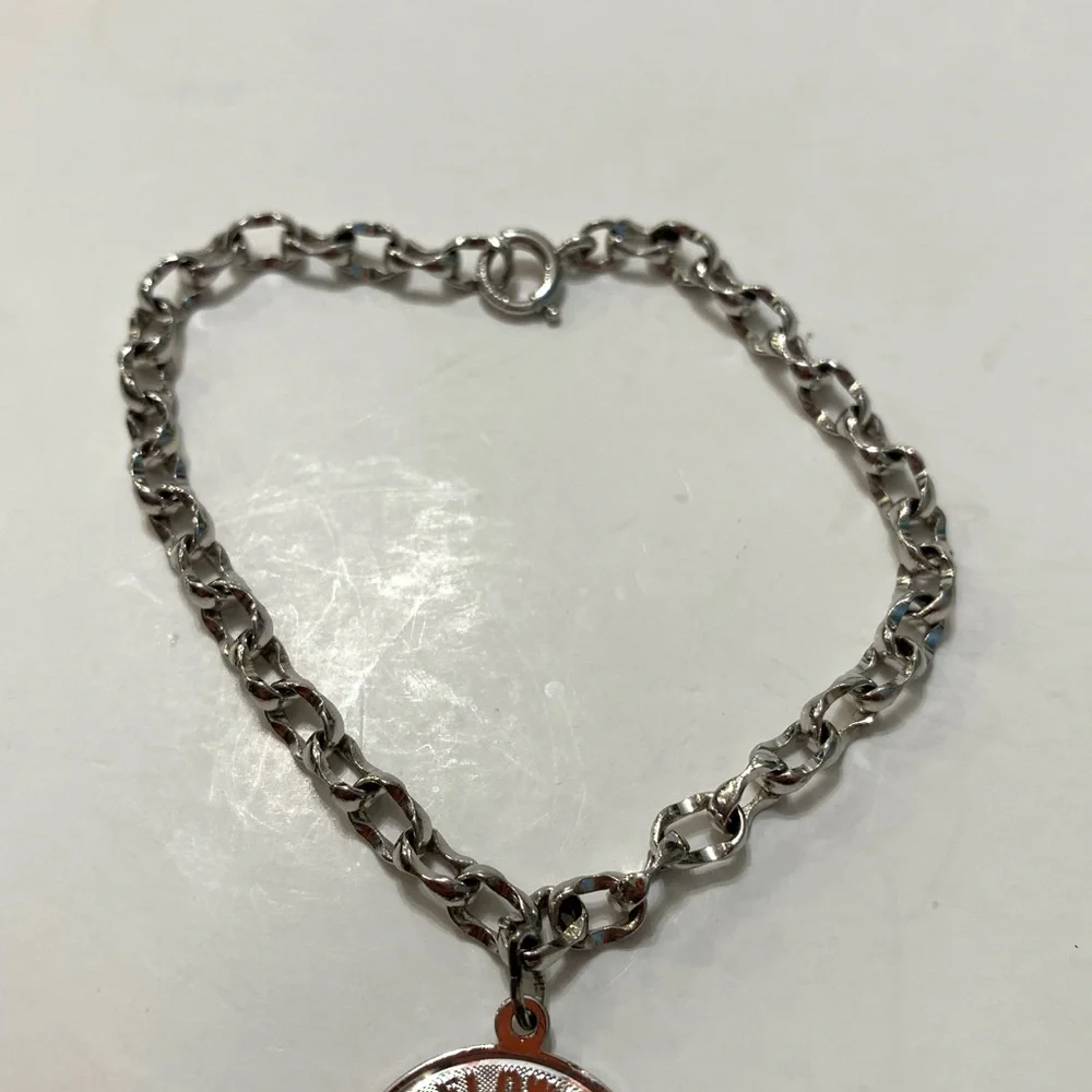 Vintage Sterling Silver  Charm Bracelet 7